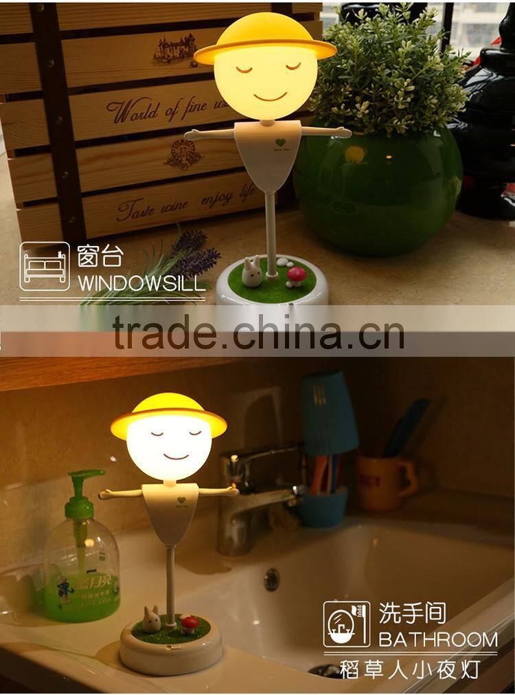 3D Scarecrow Kid's Night Light with Power Bank USB Rechargeable LED Table Lamp