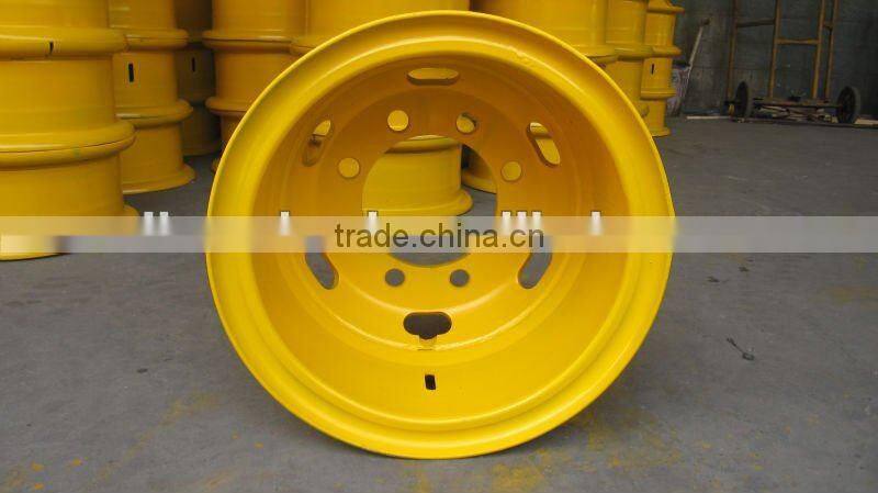 7.75-20 Heavy yellow steel truck wheel rim / lock ring