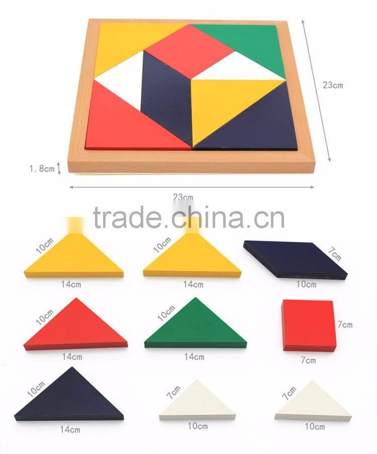 Wooden montessori education toy tangram jigsaw puzzle