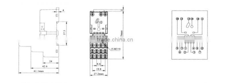 HEIGHT Hot Sale PX78705 Relay Socket /17 pin Relay Socket/general relay socket with High Quality Factory Price