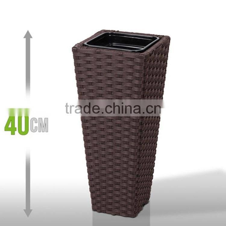 S&D Various plastic pe rattan hand made outdoor decorative indoor flower pots / cheap garden ceramic planters and pots set of 3