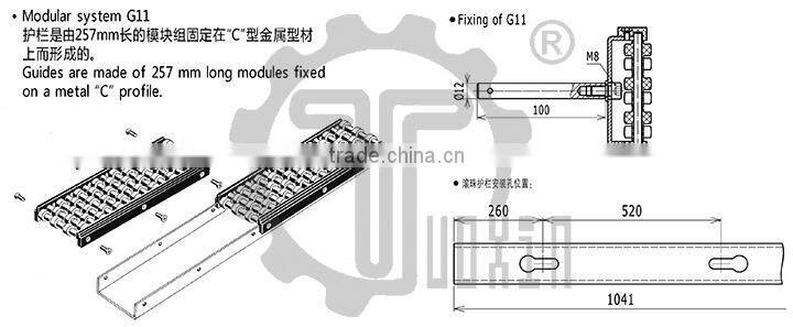 Roller Side Guide for Modular Conveyor System