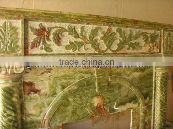 New promotion DARK GREEN ONYX FIREPLACES