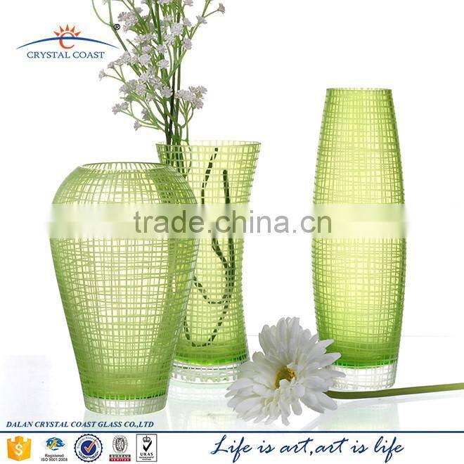hand blown home goods antique green glass vases