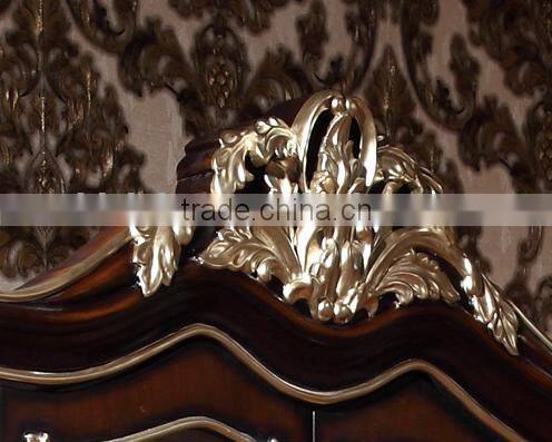 Luxury American Style Wine Cabinet, Royal Wood and Glass Showcase, Nice Hand Carving Display Cabinet (BF01-ML055)