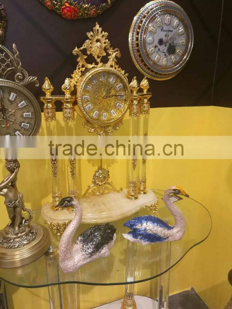 Elegant Gold Gilt Crystal and Brass Mantel Clock,/Shelf Clock, Decorative Clock Table Clock/Desk Clock