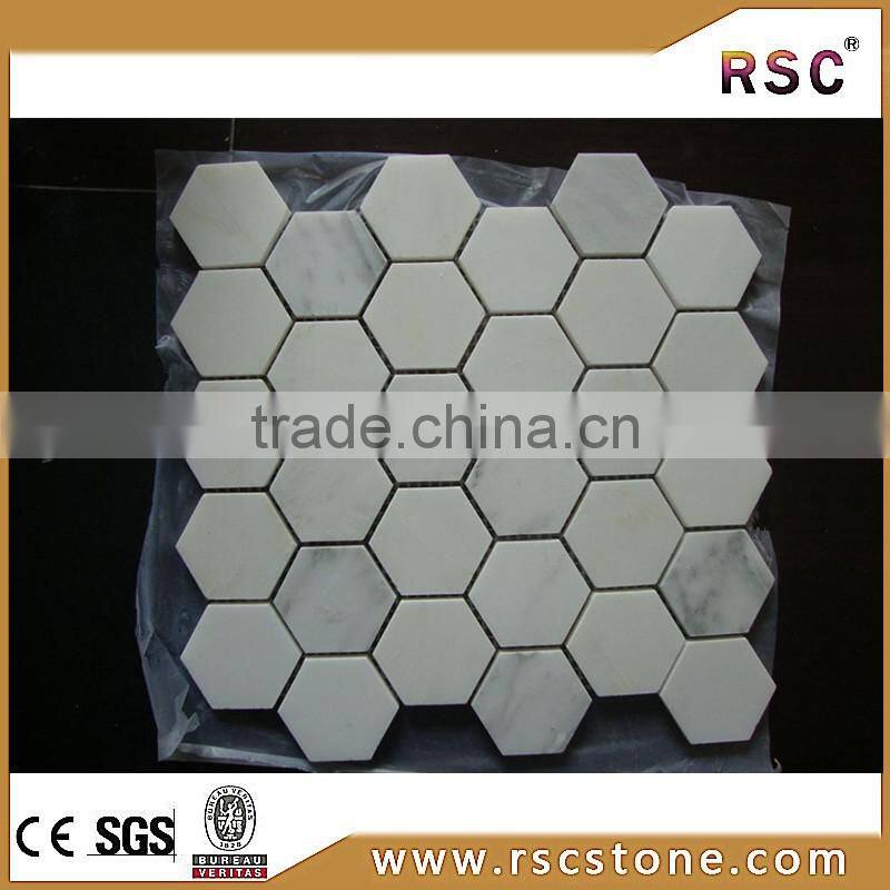 Cheap white marble mosaic 24*24 tile for sale