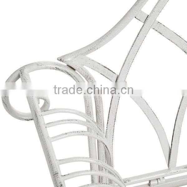 Iron Garden Seat in Antique White