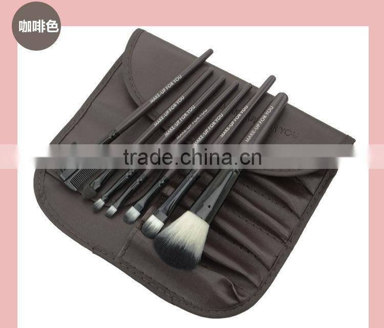 Popular Hot Selling Colorful 7 in 1 Make-Up Brush Set High Quality Comestic Brush With CROCO Bag For Brushes