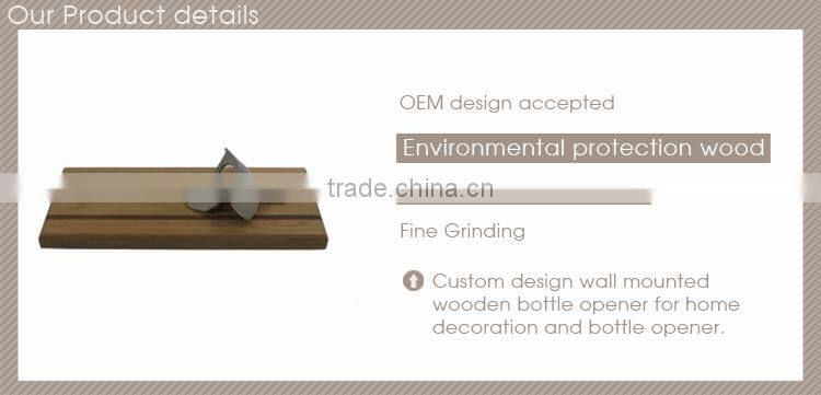 Wood Wall Plaque beer Bottle Opener with Magnetic Cap Catcher