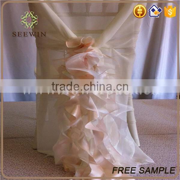 ruffle chiffon chair cover chair sash