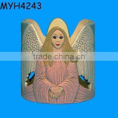 Lovely cat glazed ceramic tealight candle cup with lid