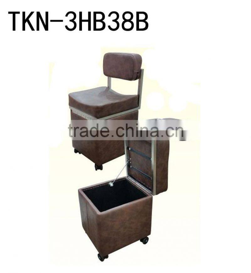 Potable movable Ottoman stool chair with wheels used salon furniture TKN-3HB38B