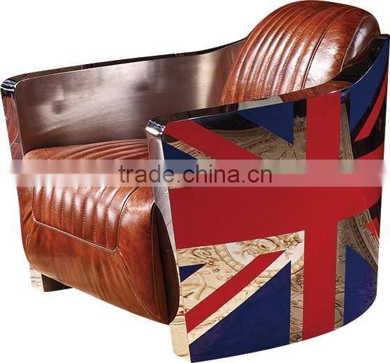 America style high end vintage retro style genuine leather sofa S106#