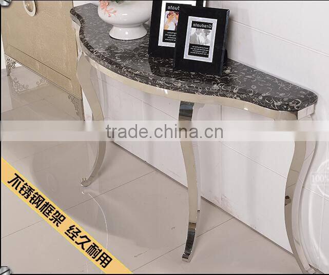 Modern Console table made of stainless steel and marble