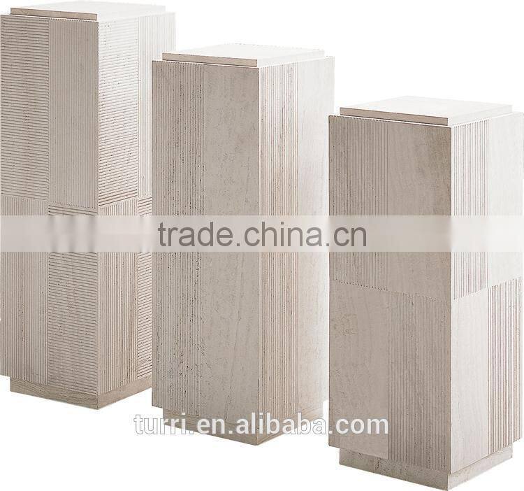 modern white travertine marble flower stand for sale