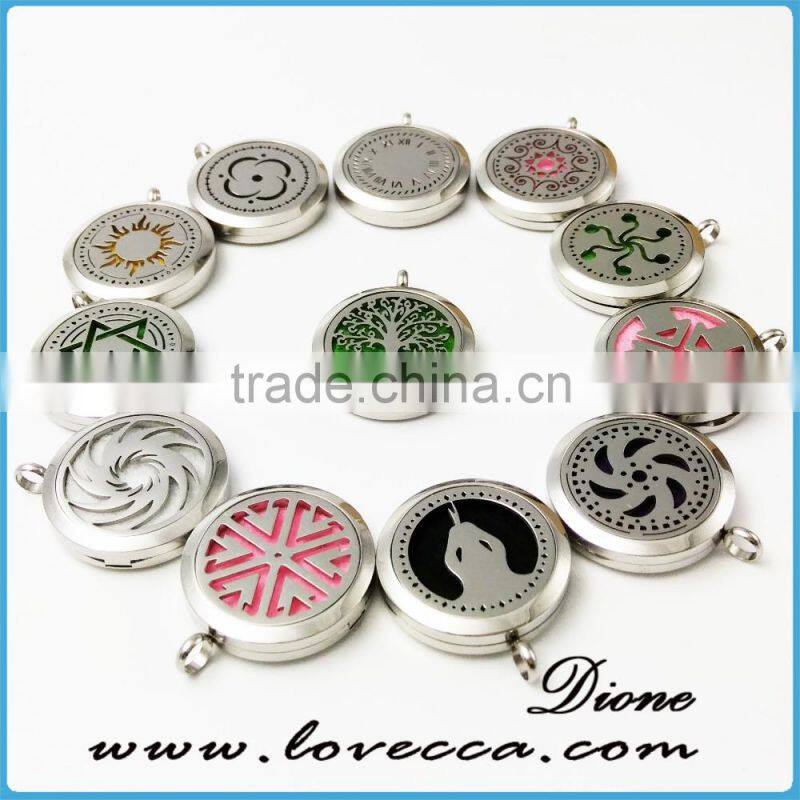 Round silver/rose gold/gold stainless steel locket perfume diffuser necklace /Aromatherapy necklace