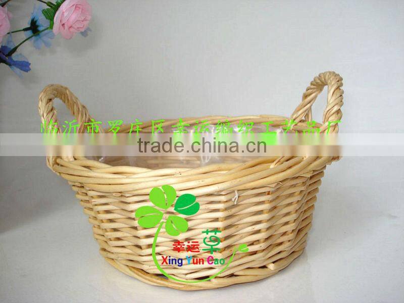 nature wicker gift basket with liner