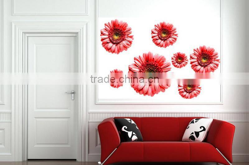 Red Rose PVC Adhesive Wall Sticker Solid Color