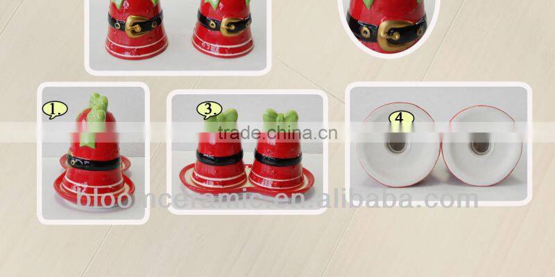 Novelty cheap small christmas bell salt and pepper shakers