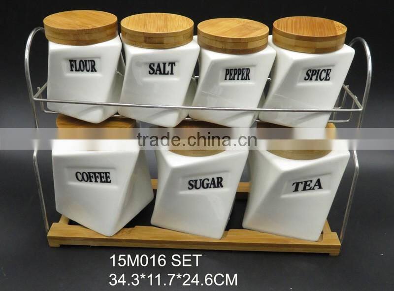 With Bamboo Lid And Sealed Ring Canister Set Kitchen Jar