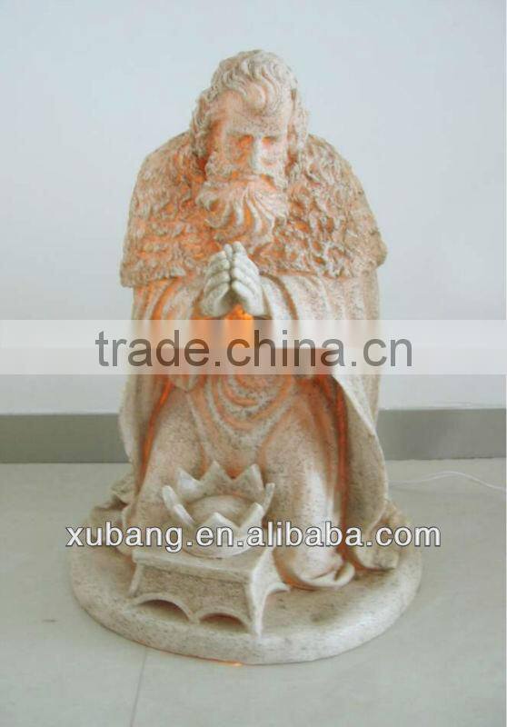 religious figurine decoration religious statues with lamp home decoration