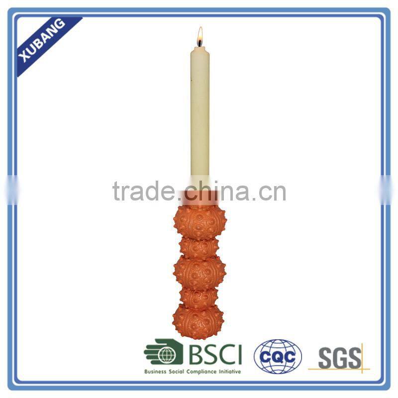 low moq and cheap poly resin Six-round shell candle holder