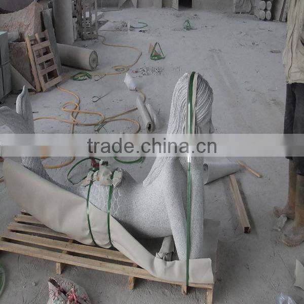 Grey Granite Mermaid Stone Sculpture