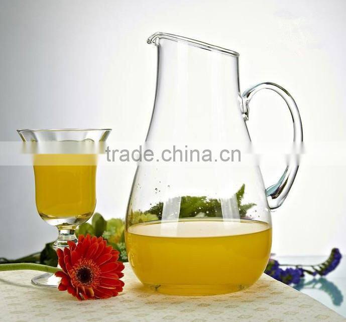 Lead free glass Wine Decanter with handle