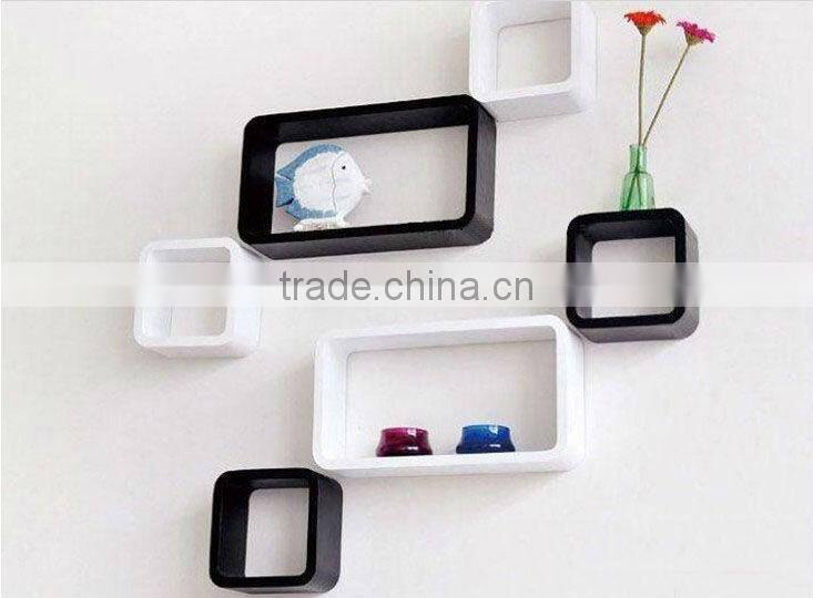 MDF decorative cube wall shelf