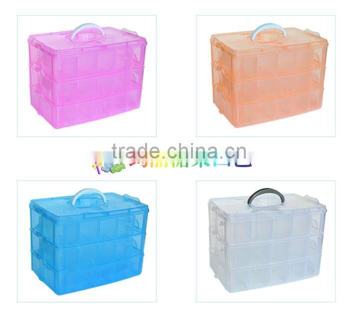 32cm XL Size Three layers Clear Portable Plastic Tool Organizer Container Divider Storage Bin&Box Tackle box