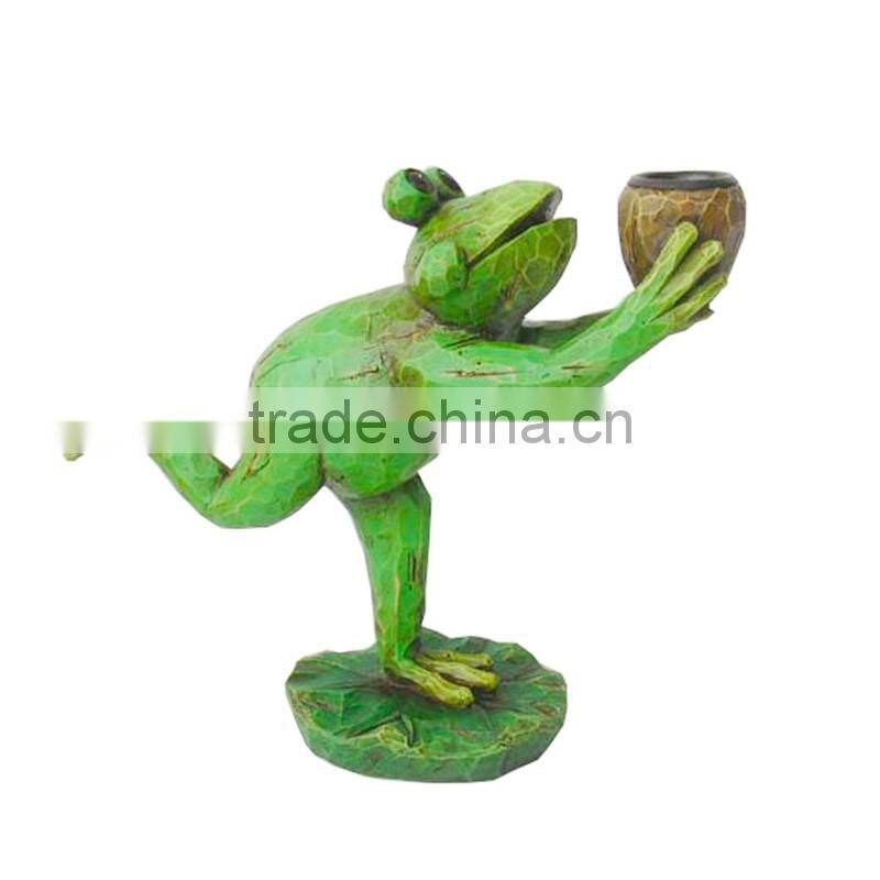 polyresin frog planter garden figurine