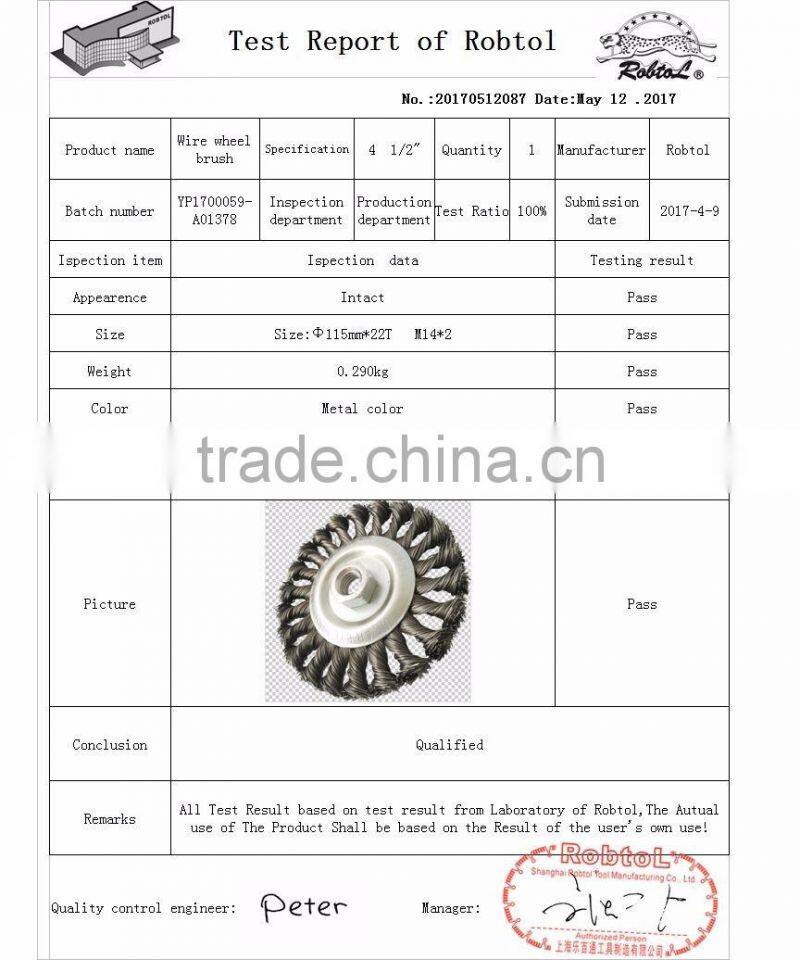 115MM brush wheel twist knot crimped bowl disc abrasive M14 round grinding cheaning brush