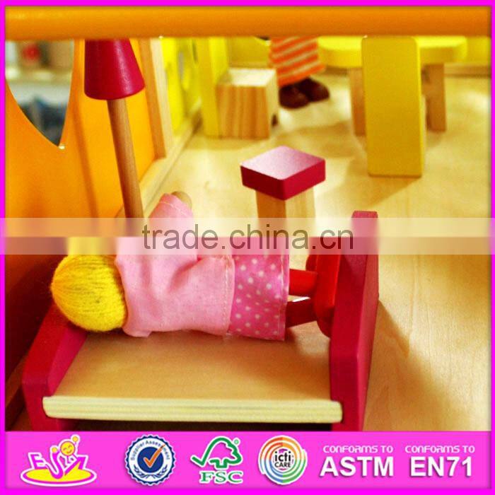 2016 new design baby wooden diy house toy, top fashion kids wooden diy house toy W06A157