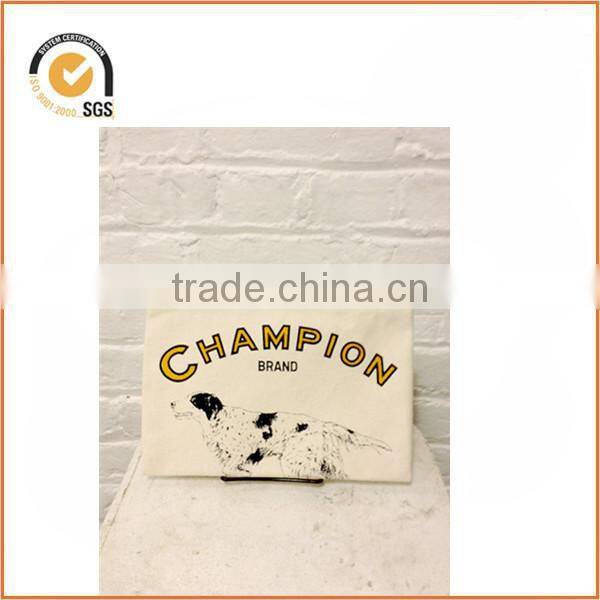 Screen printed canvas zipper pouch - Dog feed sack - Made in Brooklyn, NY