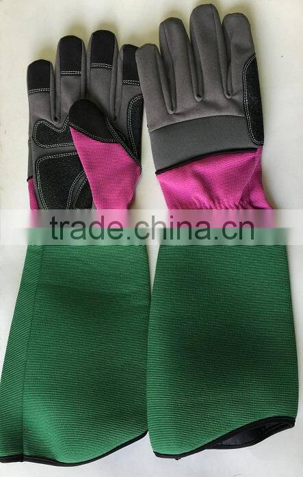 Long Sleeve Winter Gardening Gloves, Anti-slip leather gloves for female