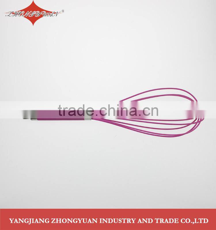 New arrival 12" Silicone coated wires egg whisk with stainless steel handle