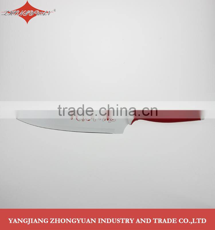 5 pcs set of non-stick coated/colorful flower printing kitchen knives