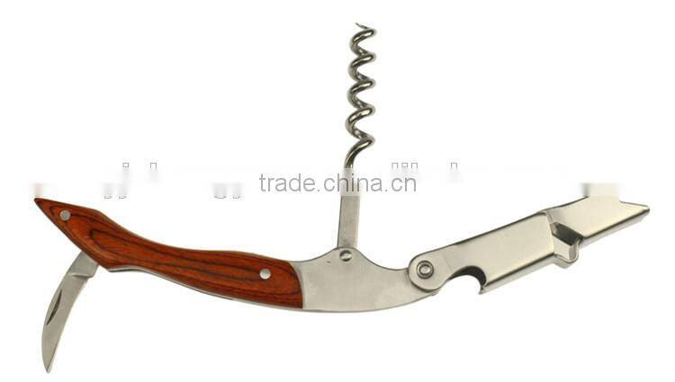 ZY-K1058 2017 new arrival wine opener corkscrew with wood handle