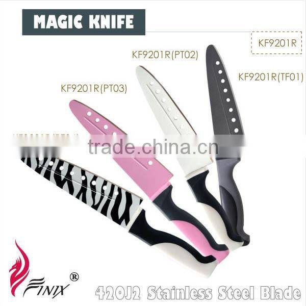 Japanese Stainless Steel Blade Colored Non-Stick Coating Kitchen Chef Magic Knife