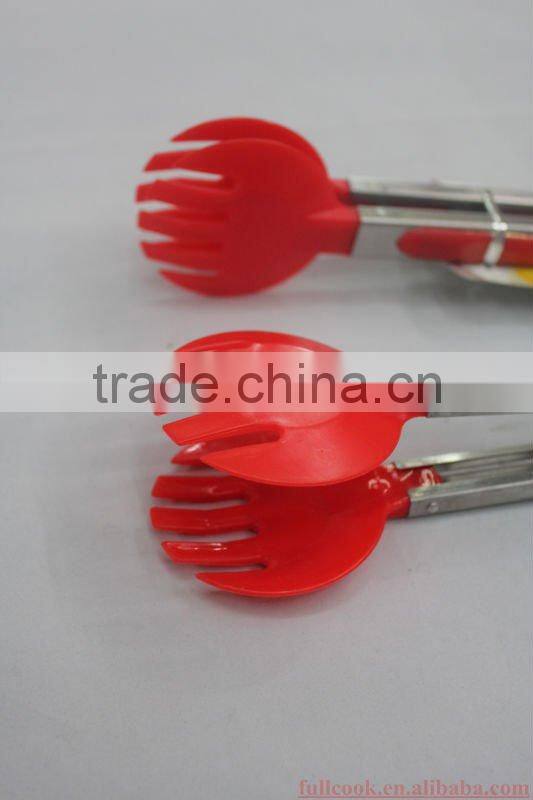 Colorful silicone food tong w/skidproofed handle and different designs