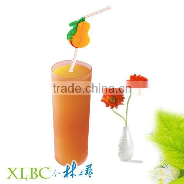Party item flexible decorative bar straws with pear