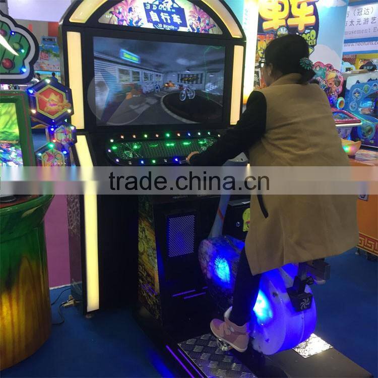 New coin pusher arcade simulator 3D kiddie bike game machine with 3D glasses for sale