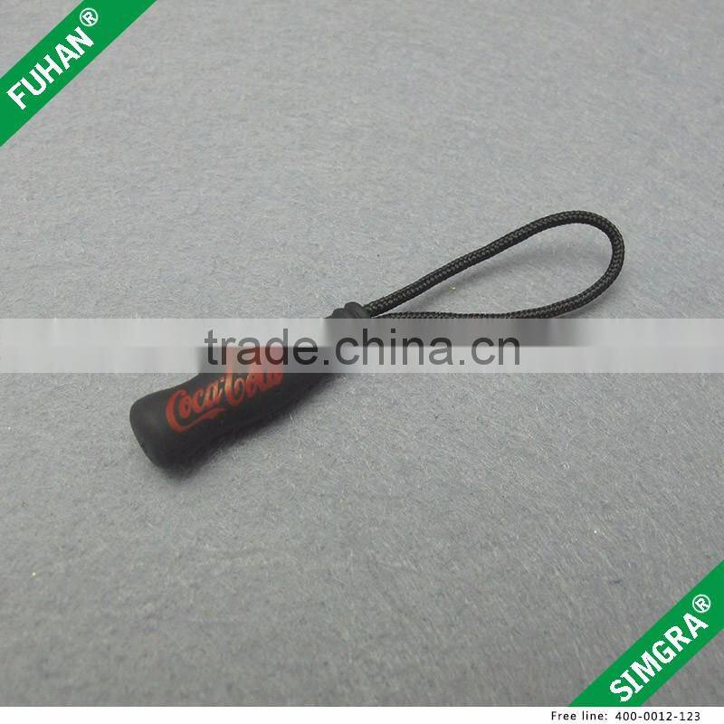 Popular Shape Brand Logo Durable PVC Zipper Sliders for Apparel