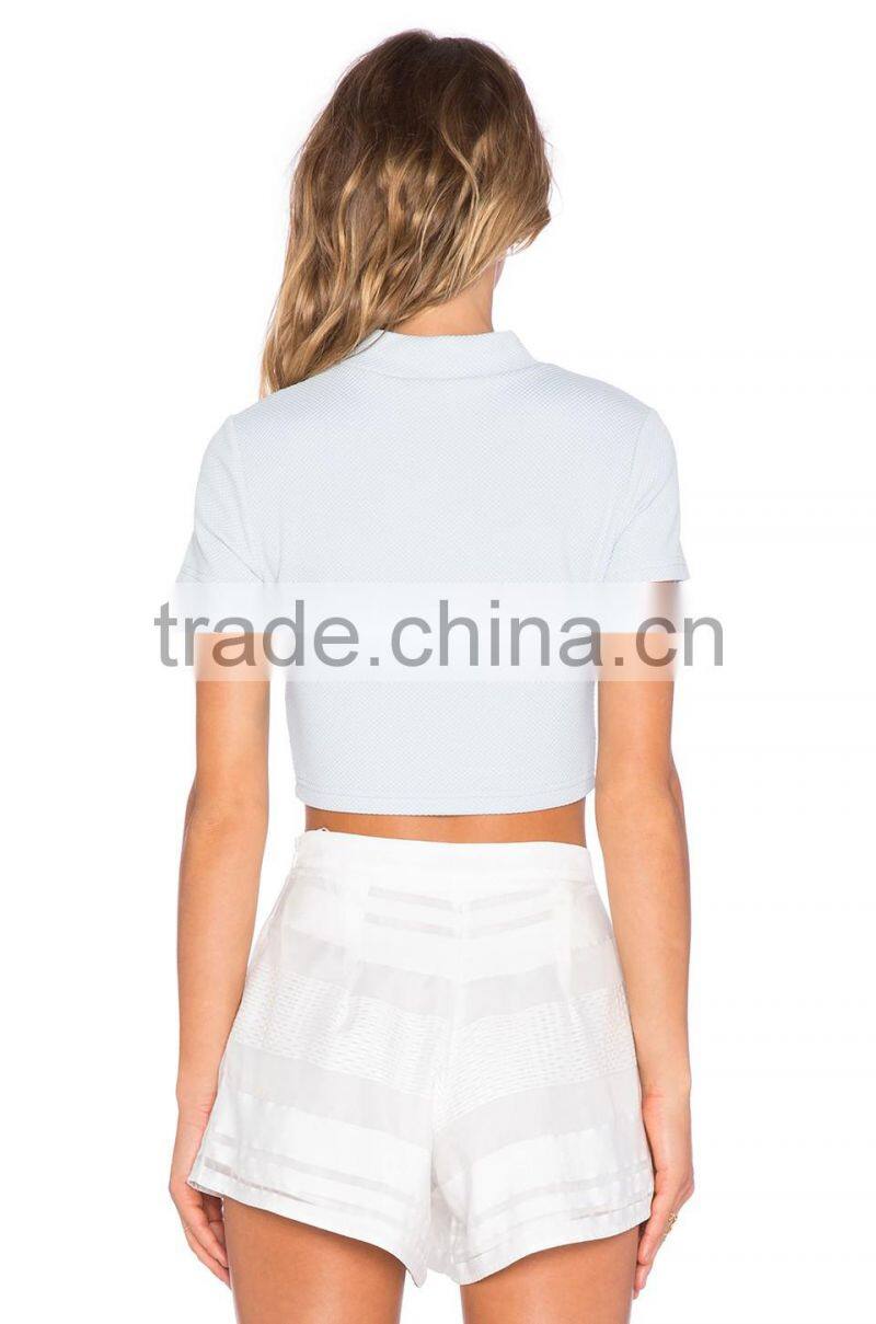 2016 Fashion Powder Blue Daylight Crop Top HST8007