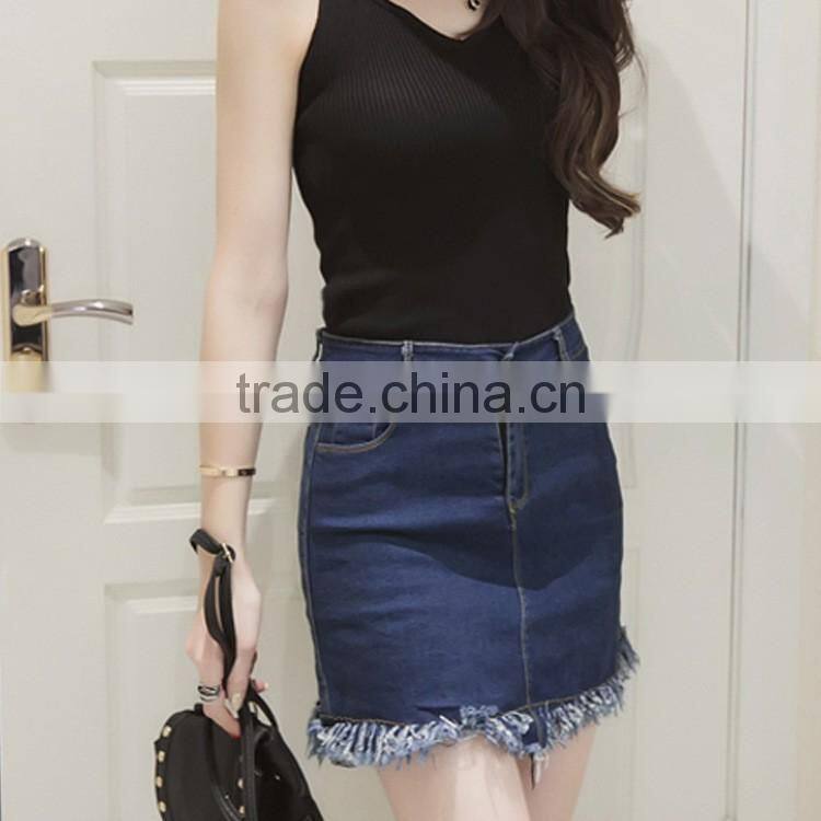 High quality denim mini short skirts women jeans white skinny