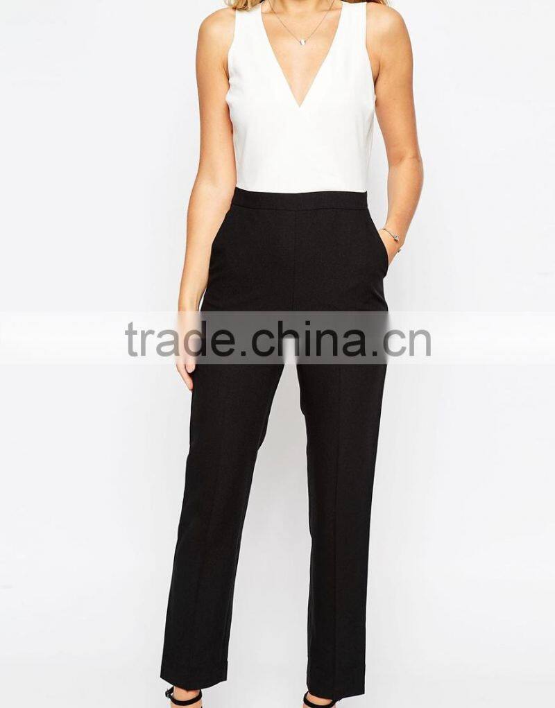 2015 China factory OEM ODM fashionable customized Jumpsuit with Chic Wrap