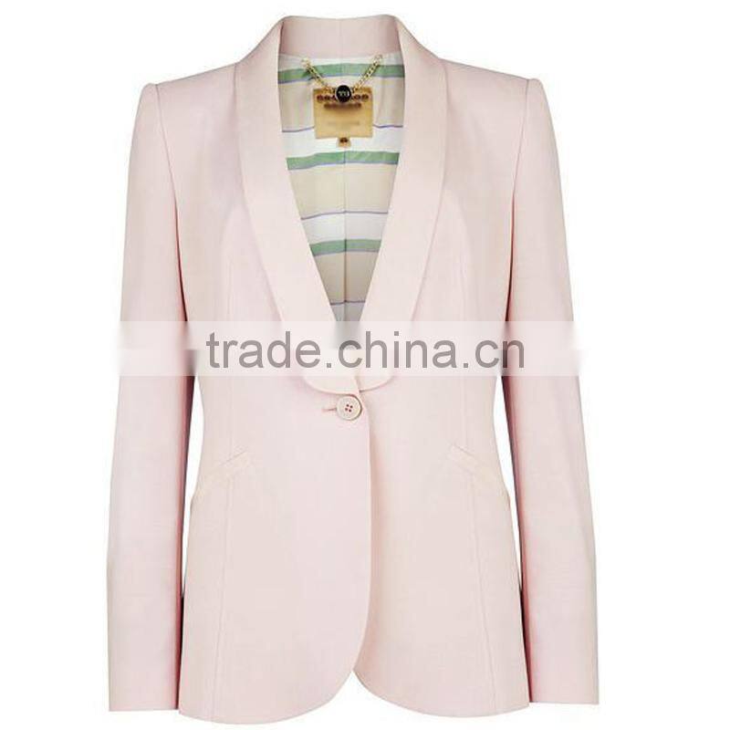 fancy tailor formal/office wear ladies top with single buttoned