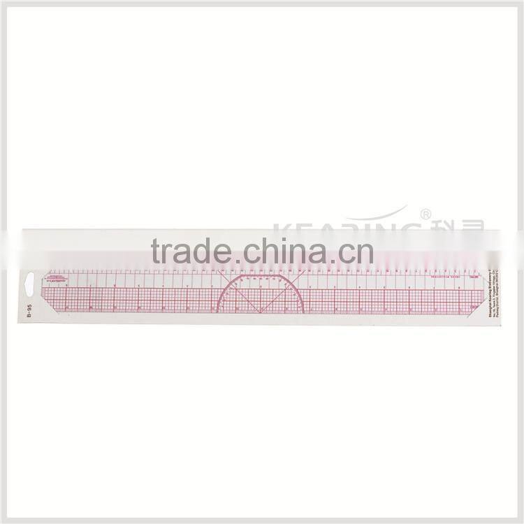 Kearing Chinese Manufacture Multi Use Pattern Grading Ruler Plastic Rulers with protractor B75