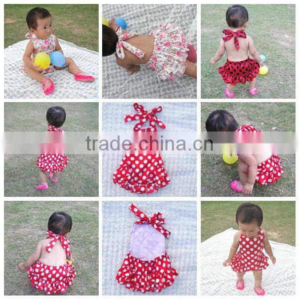 Factory direct sale cute baby bubble sunsuit rompers with ruffle